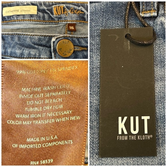 NWT Kut from the Kloth Catherine Mid Rise Boyfriend Jeans in Stretch Denim, 16. - Picture 13 of 15